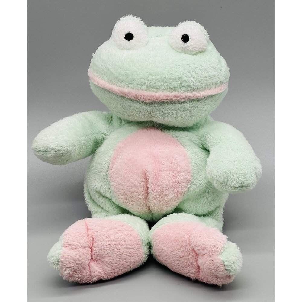 TY Pluffies GRINS Frog Tylux Plush Stuffed‎ Animal Toy Mint Green Pink